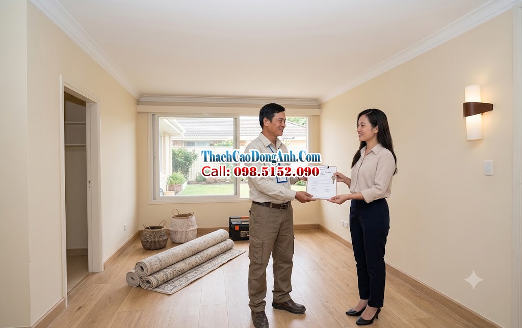 Hoàn thiện công trình sửa trần thạch cao bị võng bàn giao khách hàng Hoàn thiện công trình sửa trần thạch cao bị võng bàn giao khách hàng