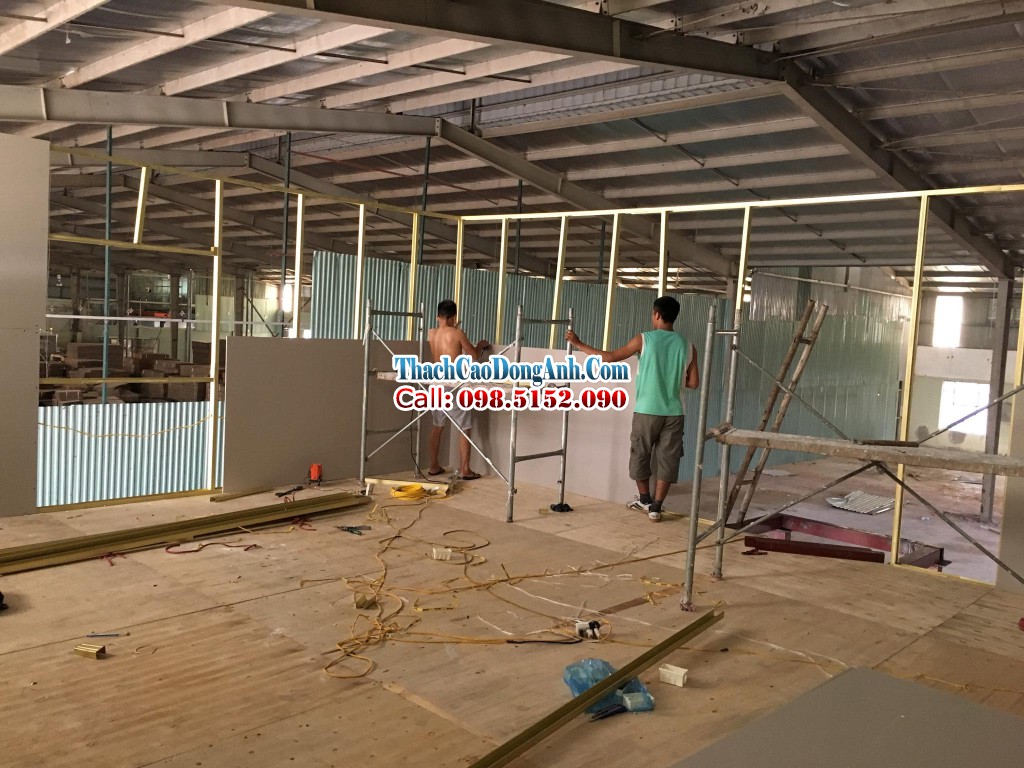 Làm Vách Thạch Cao Tại Hà Nội Trọn Gói, Báo Giá Theo m² 3 gia cường cửa vách thạch cao