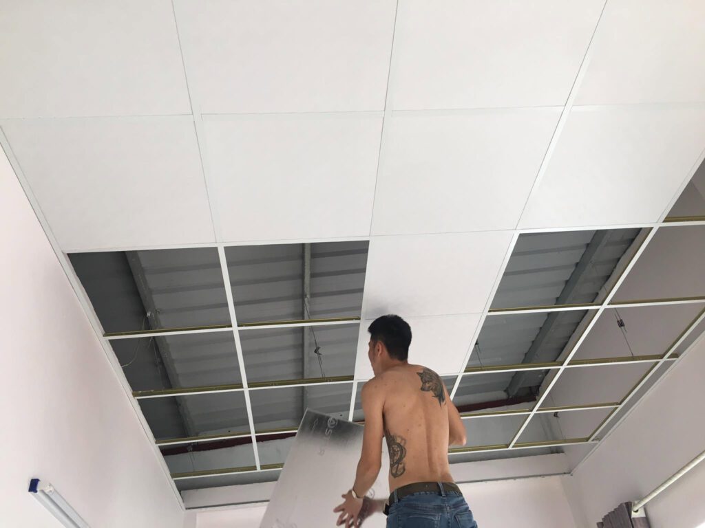Thả tấm 600x600 pvc hoàn thiện Thả tấm 600x600 pvc hoàn thiện