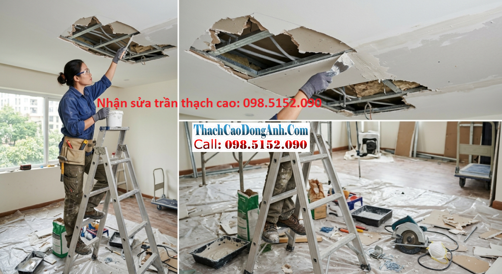 Thợ Sửa Trần Thạch Cao Trọn Gói, Nhanh, Sạch, ở Mỹ Đình - Hà Nội